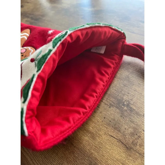 Sugar & Spice Christmas Red Stocking Embroidery Gingerbread Man 6X19 - Picture 8 of 11